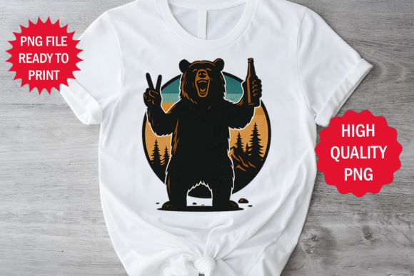 Bear Adventure with Beer Drink Design Review