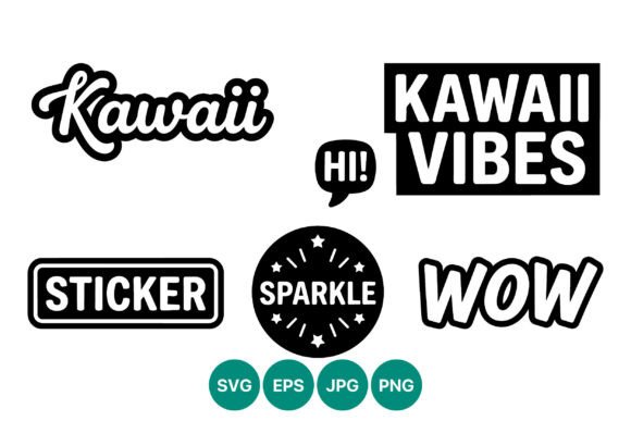 Kawaii Black White Text Stickers: A Designer’s Review