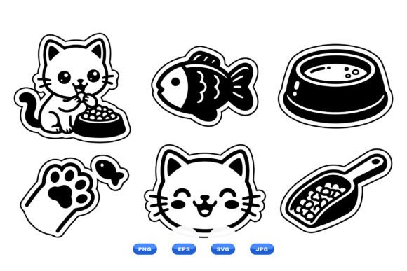 Review: Kawaii Cat Food Clipart Set for Embroidery