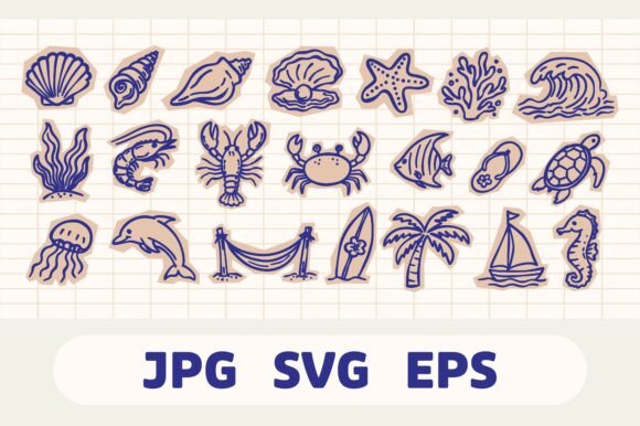 Reviewing Hand Drawn Scrapbook Nautical Beach for Stitchers