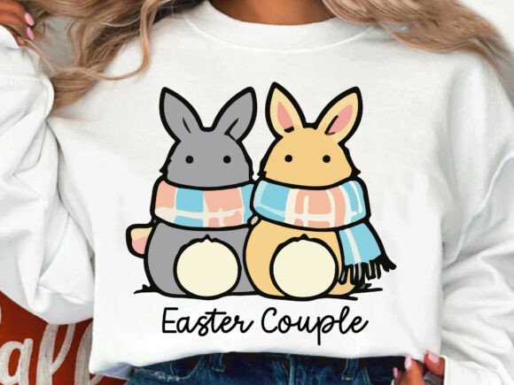 Reviewing Happy Easter Couple Sweatshirt PNG for Embroidery