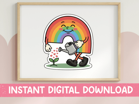Reviewing Rainbow Watering Heart Garden Art for Stitchers
