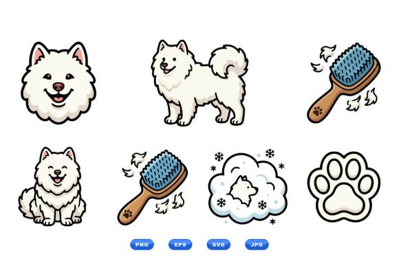 Reviewing the Fluffy Samoyed Dog Clipart Pack
